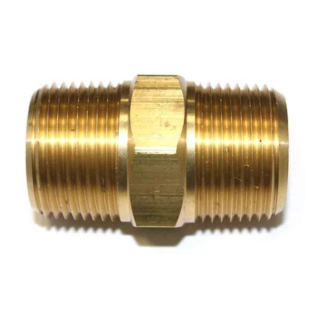 Interstate Pneumatics 1 Inch NPT Male Brass Hex Nipple FA919-9